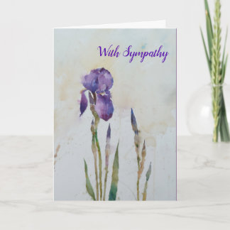 Carte de sympathie pourpre élégante d'iris