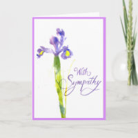 Carte de sympathie pourpre simple d'iris