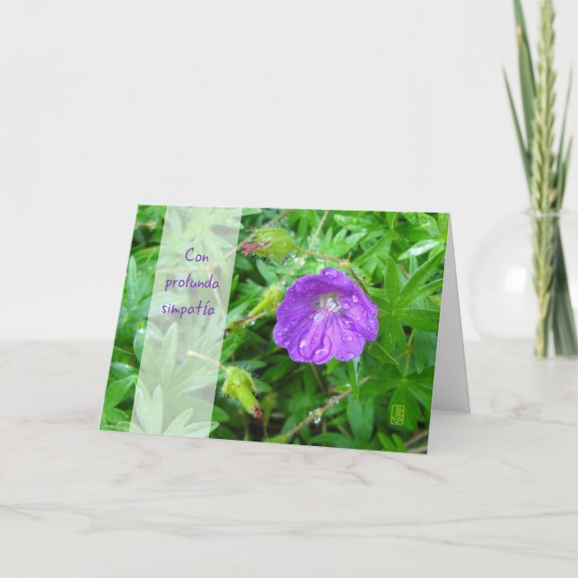 Carte de sympathie Purple Flower de ma part (Devant)