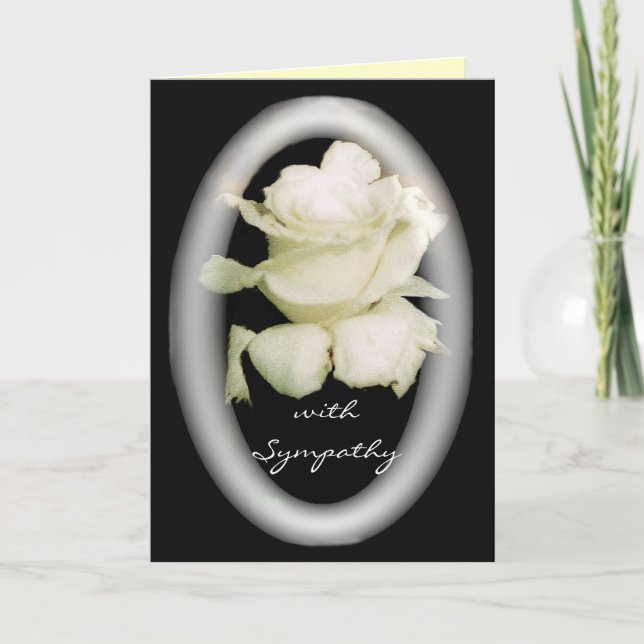 Carte de Sympathie Rose blanche (Devant)