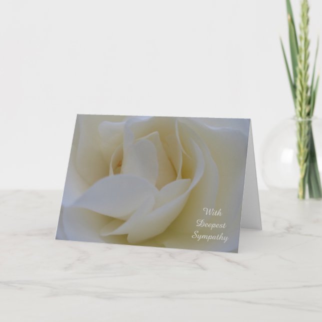 Carte de Sympathie Rose blanche (Devant)