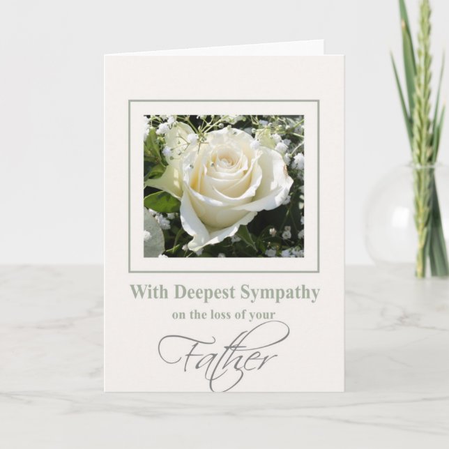 Carte de sympathie Rose de la perte du père (Devant)