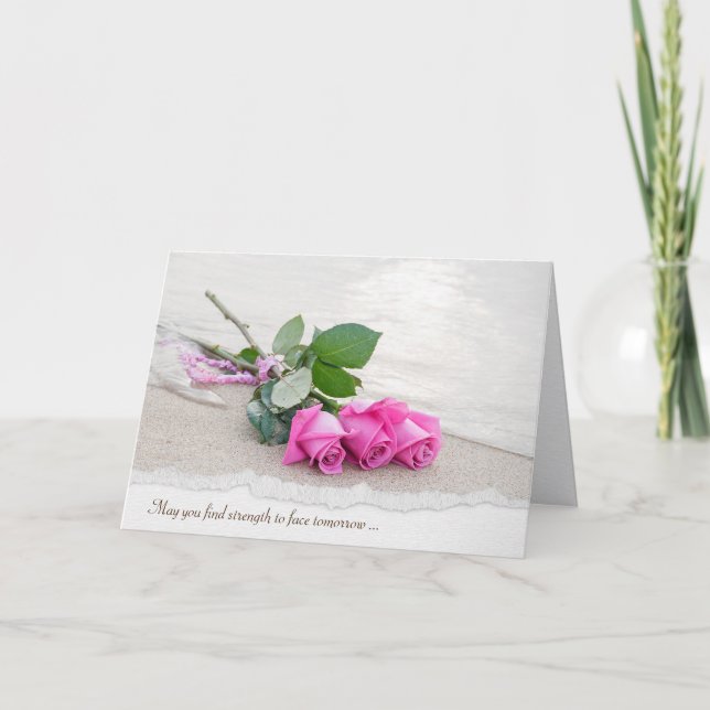 Carte de Sympathie Rose de Plage Rose (Devant)