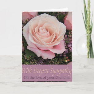 Carte de sympathie Rose perte grand-mère