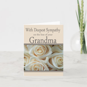Carte de sympathie Rose perte grand-mère