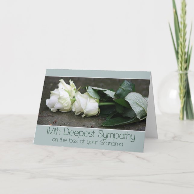 Carte de sympathie Rose perte grand-mère (Devant)