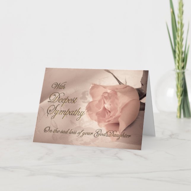 Carte de sympathie sur la mort d'une filleule (Devant)