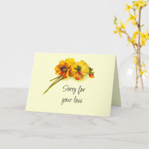 Carte de Sympathie vintage Fleurs de Pansy Jaunes