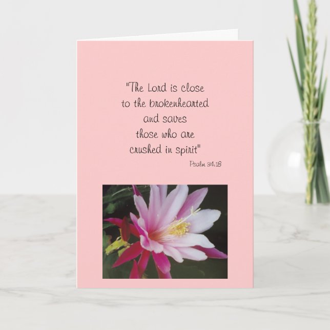CARTE DE SYMPATHIE W/ PSALM 34:18 (Devant)