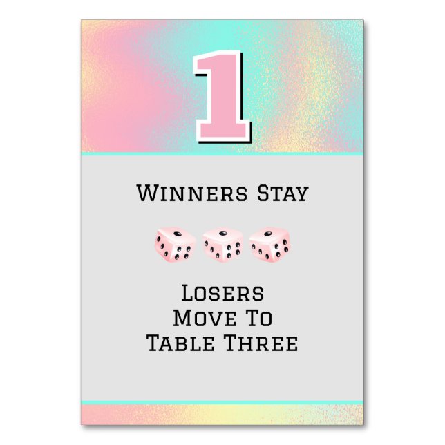 Carte de table #1 Bunco rose (Par défaut)