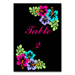 Carte de table 3x5 à motif d'Hibiscus Tropical