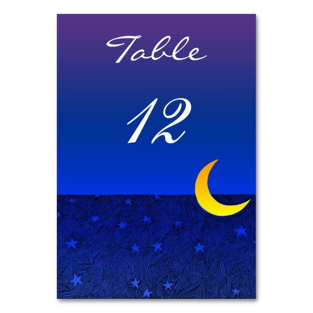 Carte de table à 2 côtés personnalisée Lune et éto (Dos)