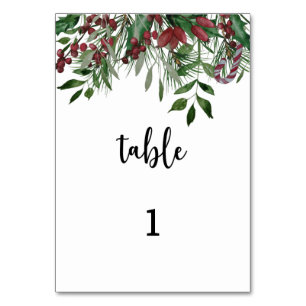carte de table à feuillage persistant
