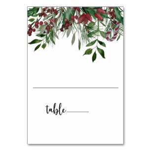 carte de table à feuillage persistant