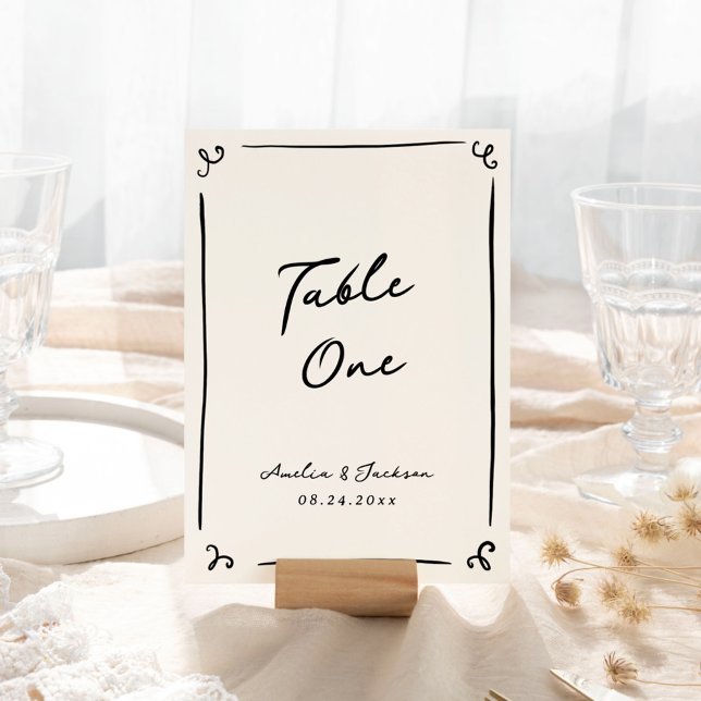 Carte de table à main levée Whimsical (Créateur téléchargé)