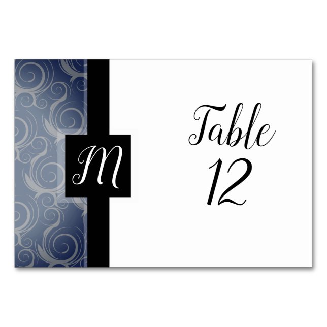 Carte de table à tourbillons monogrammes (Devant)