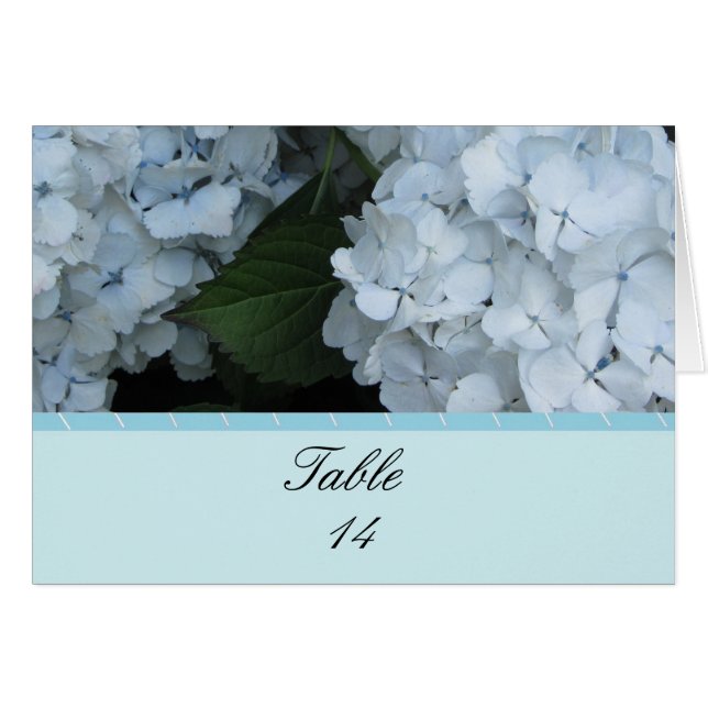 Carte de table aux hortensias bleus (Devant Horizontal)