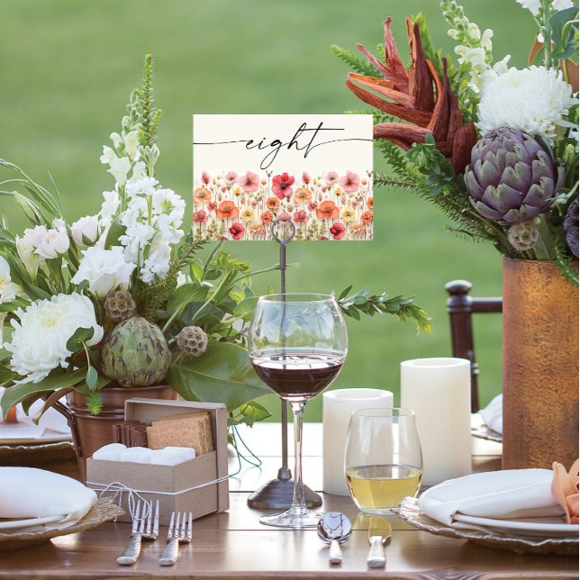 Carte de table Boho fleur sauvage Numéro huit (Créateur téléchargé)