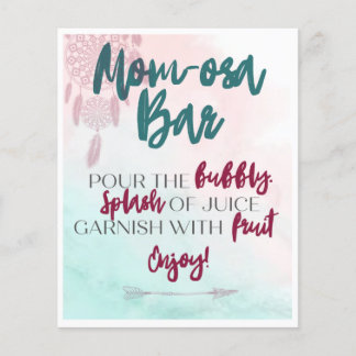 Carte de table Boho Mom-osa Bar