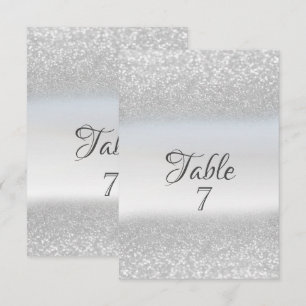 Carte de table Bokeh paillettes argent élégant
