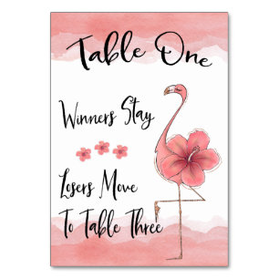 Carte de table Bunco #1 Flamant rose rose amusant