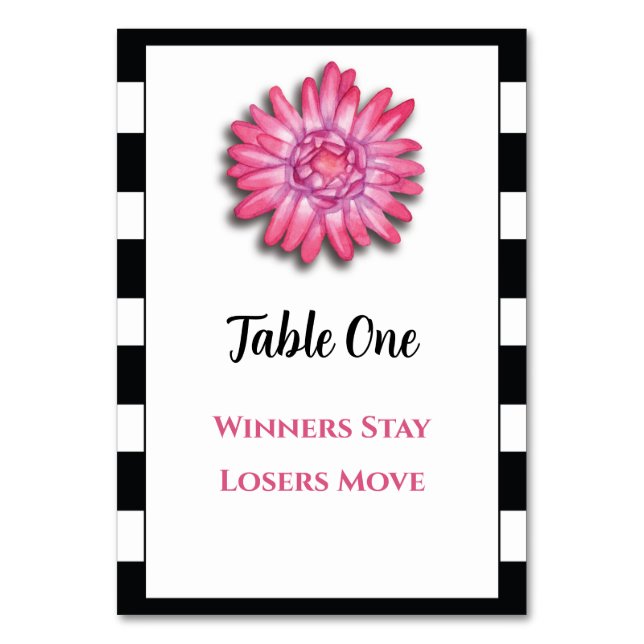 Carte de table Bunco à fleurs roses noires (Par défaut)