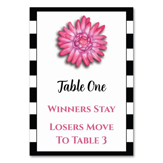 Carte de table Bunco à fleurs roses noires #1 (Par défaut)