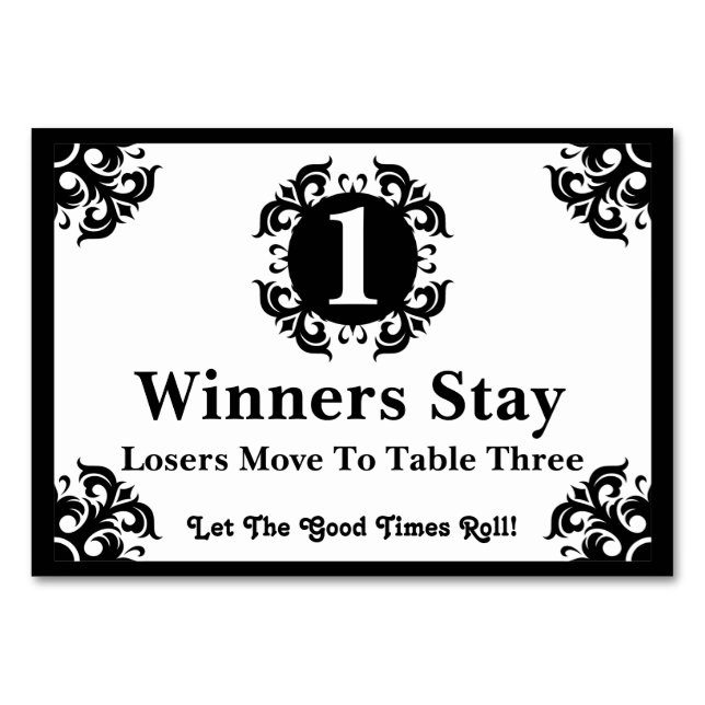 Carte de table Bunco Classy #1 (Devant)