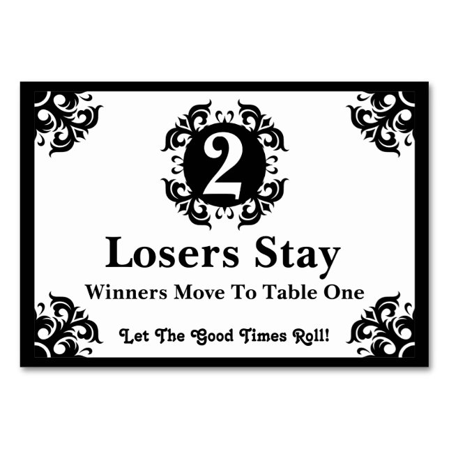 Carte de table Bunco Classy #2 (Devant)