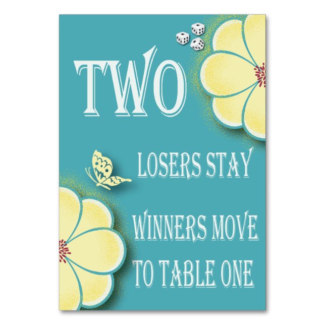 Carte de table Bunco Fleur Printemps Jaune #2 (Dos)