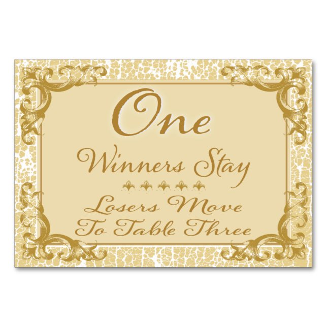 Carte de table Bunco Gold Elegant #1 (Devant)