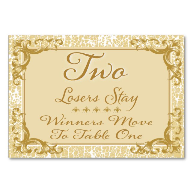 Carte de table Bunco Gold Elegant #2 (Devant)