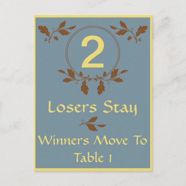 Carte de table Bunco-Leaves Fall N° 2 (Devant)
