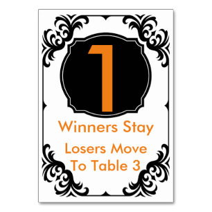 Carte de table Bunco orange et noir - #1