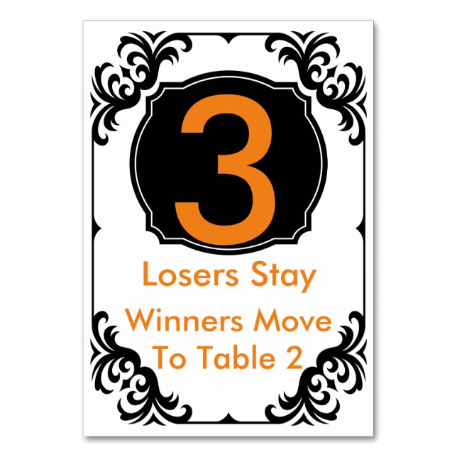 Carte de table Bunco orange et noir - #3 (Par défaut)