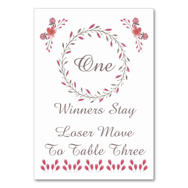 Carte de table Bunco - Plutôt Floral #1 (Dos)