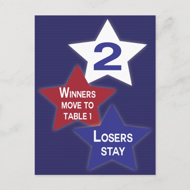 Carte de table Bunco Red, White et Blue Stars #2 (Devant)