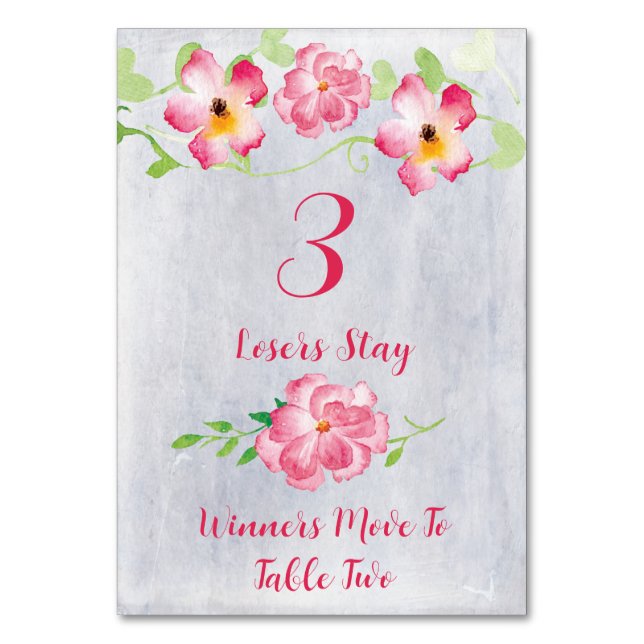Carte de table Bunco rose florale #3 (Par défaut)