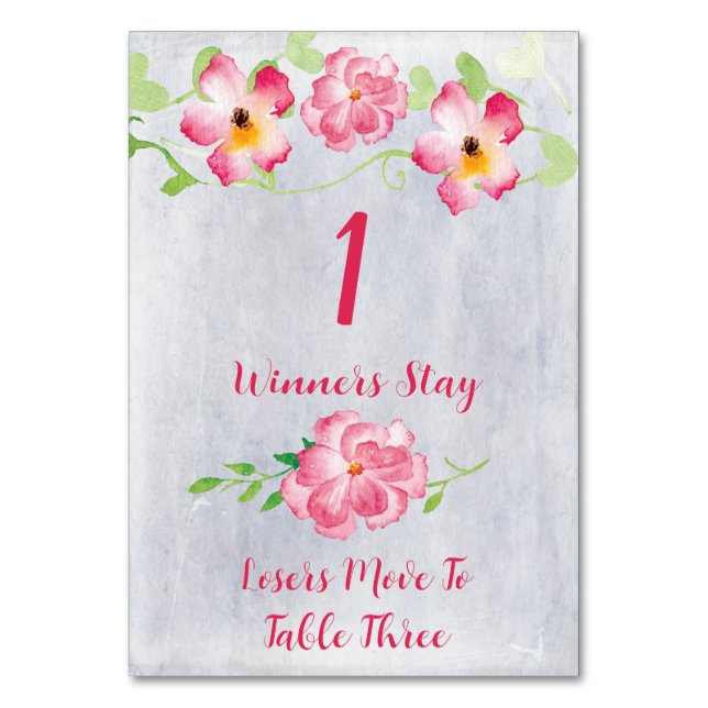Carte de table Bunco rose florale n° 1 (Par défaut)