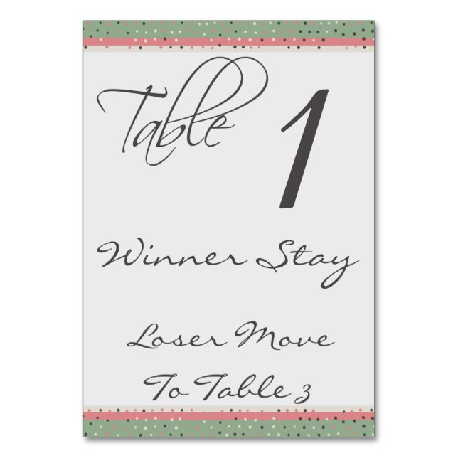 Carte de table Bunco stylée Pois amusante #1 (Par défaut)