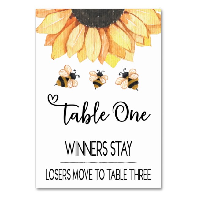 Carte de table Bunco Sunflower Bee #1 (Par défaut)