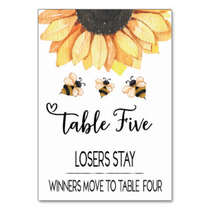 Carte de table Bunco Sunflower Bee #5