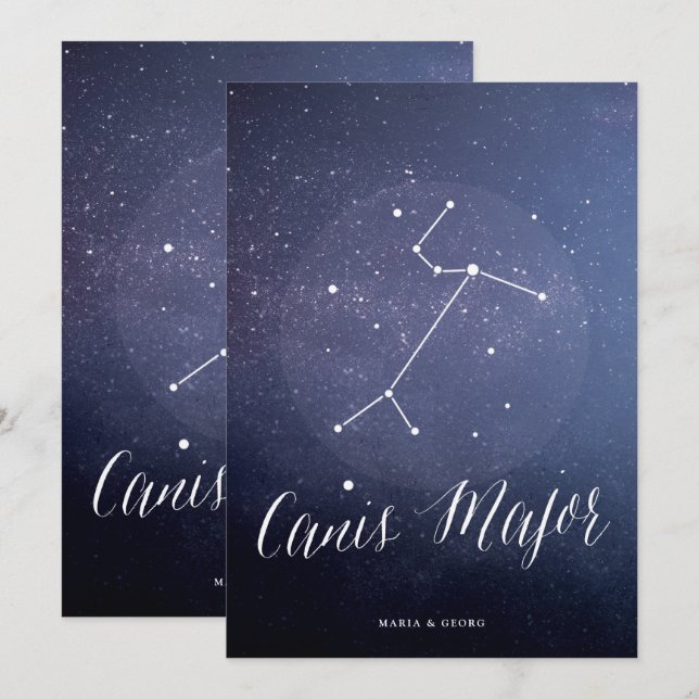Carte de table céleste de nuit étoilée Constellati (Devant / Derrière)