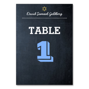 Carte de table Chalkboard Blue Bar Mitzvah