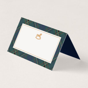 Carte de table Cheval à bascule Tartan Plaid Class