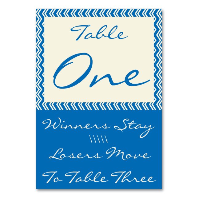 Carte de table Chevron Linen Bunco #1 (Dos)