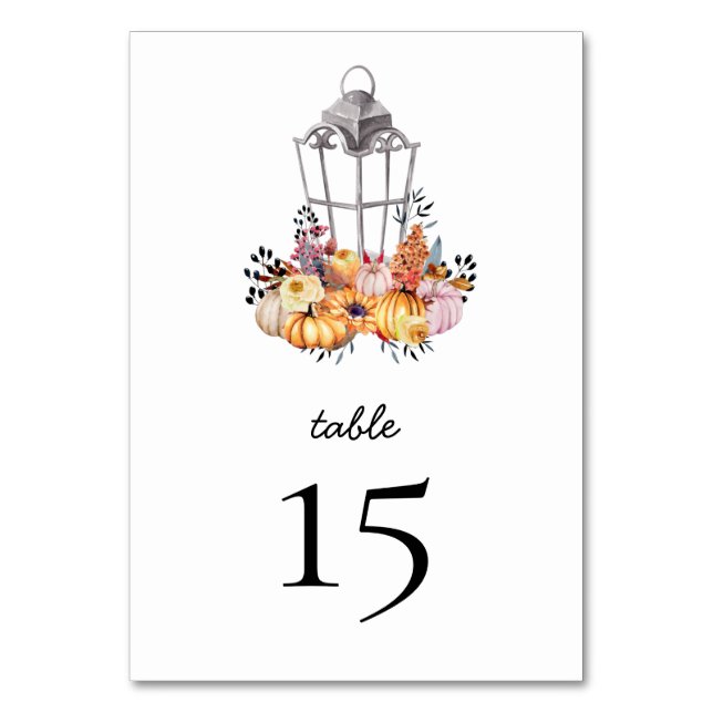 Carte de table Citrouille Floral d'automne (Par défaut)