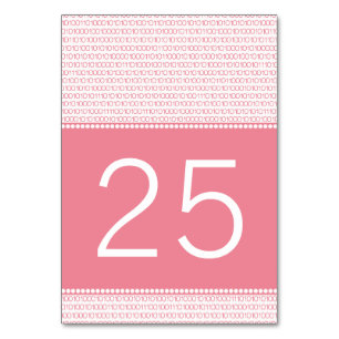Carte de table Code binaire Chic Geek Rose