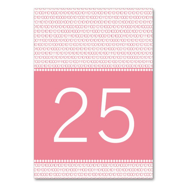 Carte de table Code binaire Chic Geek Rose (Par défaut)