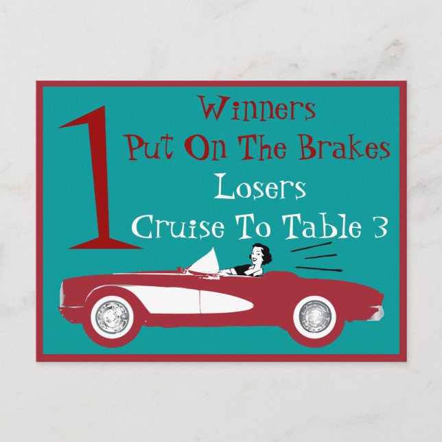 Carte de table convertible rouge Bunco rétro #1 (Devant)